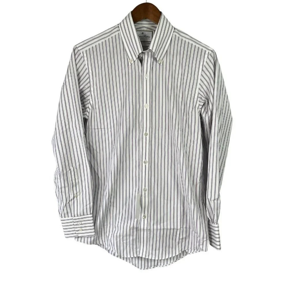 Brooks Brothers Thomas Mason Luxury Collection Mens 14.5 Purple Stripe NWT $168